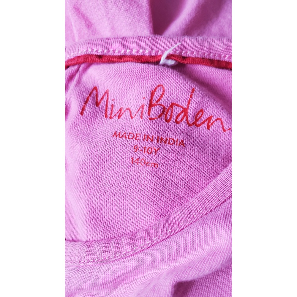 Mini Boden Girls Pink Elephant Rainbow Applique Pocket Dress Size 9-10Y - Picture 5 of 7